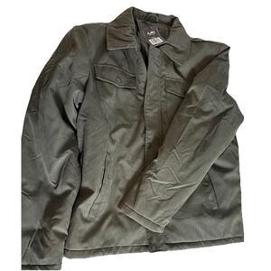 MACK RUSSO RANGE Bomber JACKET FOREST GREEN Zipper Snap Up Pockets Sz Large